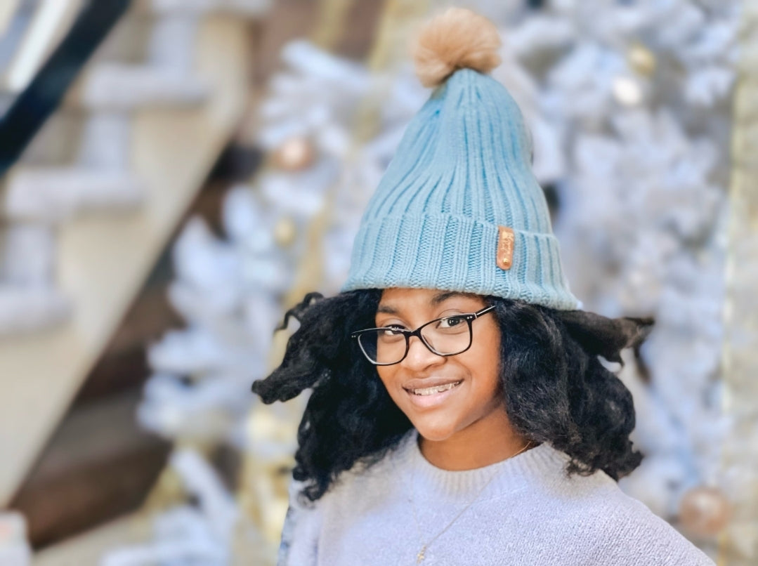 Detatchable Knit Hat + Satin